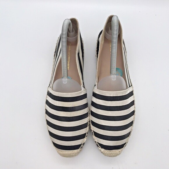 Diane von Furstenberg Striped Black & white Espadrille Women's 8M Slip On Flats - Picture 5 of 9